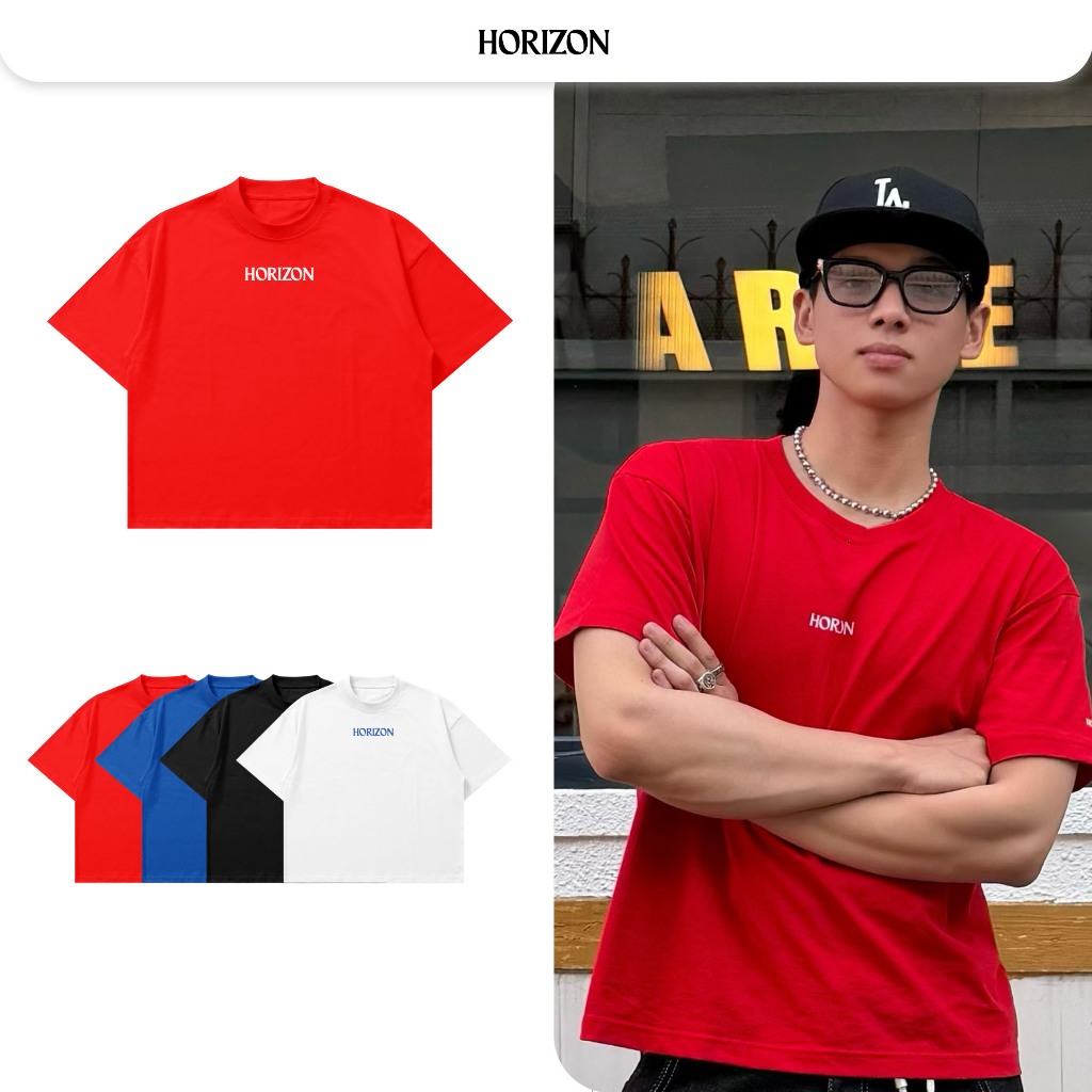 Áo thun Basic Horizon Unisex Nam Nữ 100% | Form Rộng Boxy Unisex 250GSM