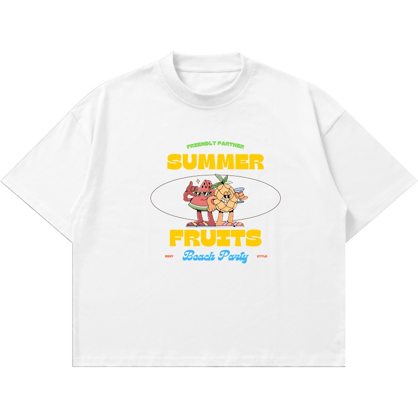 Áo thun Fruits Horizon Unisex Nam Nữ 100% | Form Rộng Boxy Unisex 250GSM - Ảnh 2