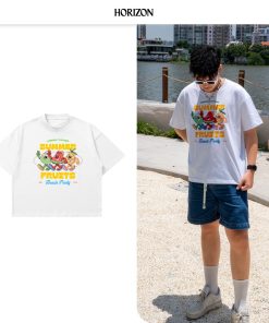 Áo thun Summer Fruits Horizon Unisex Nam Nữ 100% | Form Rộng Boxy Unisex 250GSM