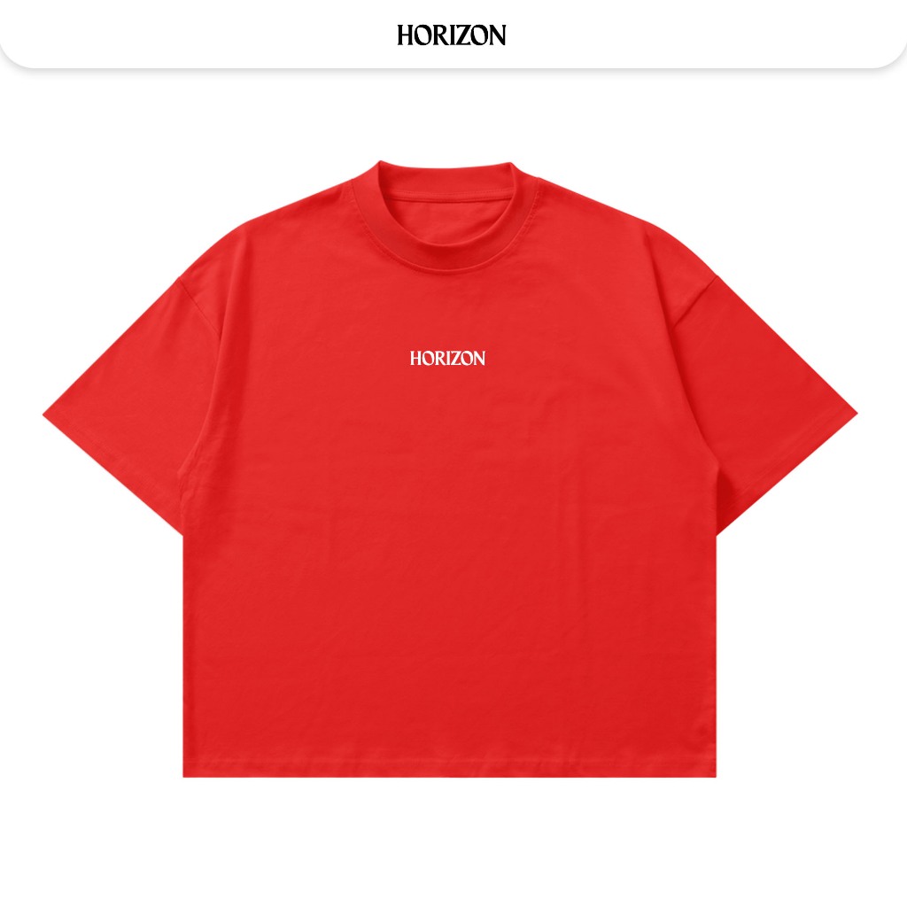 Áo thun Basic Horizon Unisex Nam Nữ 100% | Form Rộng Boxy Unisex 250GSM - Ảnh 3