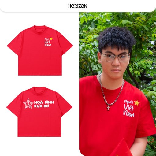 Áo Thun Horizon "Người Việt Nam Sao Vàng" Premium Unisex Nam Nữ| Form Rộng Unisex 250GSM