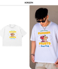 Áo thun Fruits Horizon Unisex Nam Nữ 100% | Form Rộng Boxy Unisex 250GSM