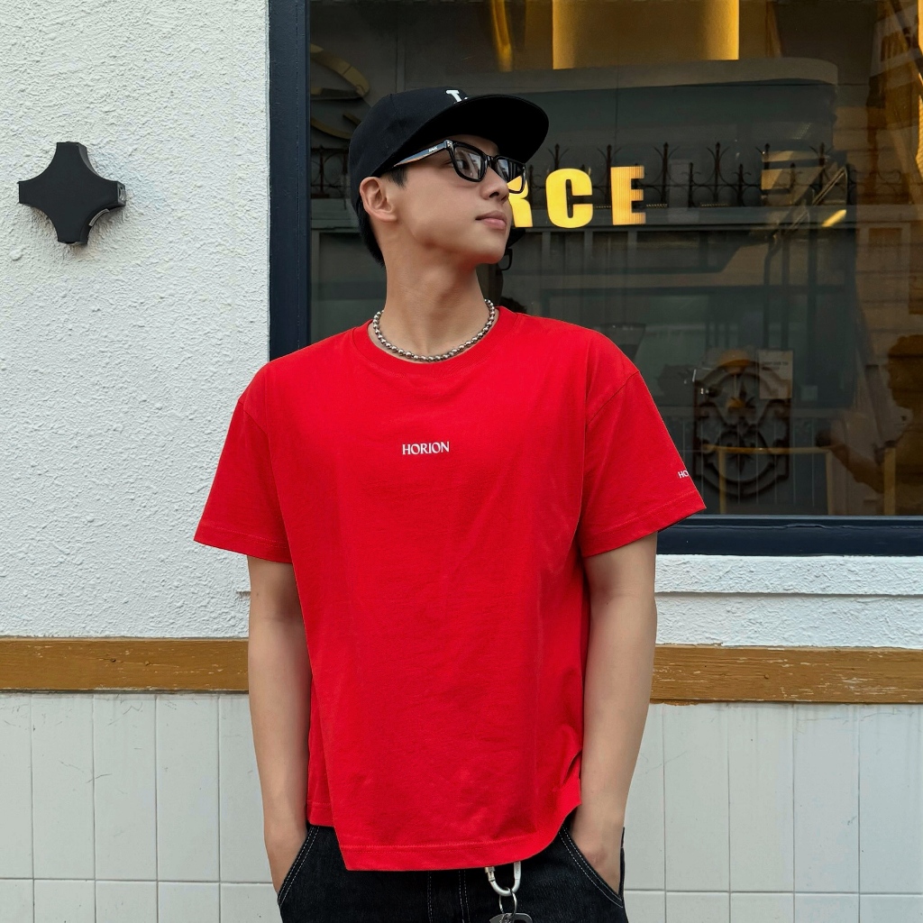 Áo thun Basic Horizon Unisex Nam Nữ 100% | Form Rộng Boxy Unisex 250GSM - Ảnh 2
